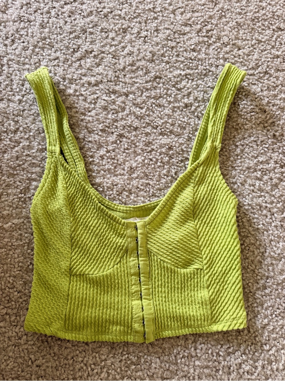 Urban Outfitters Lime Green Textured Crop Top